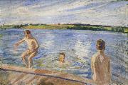 Peter Hansen Boys Bathing oil on canvas